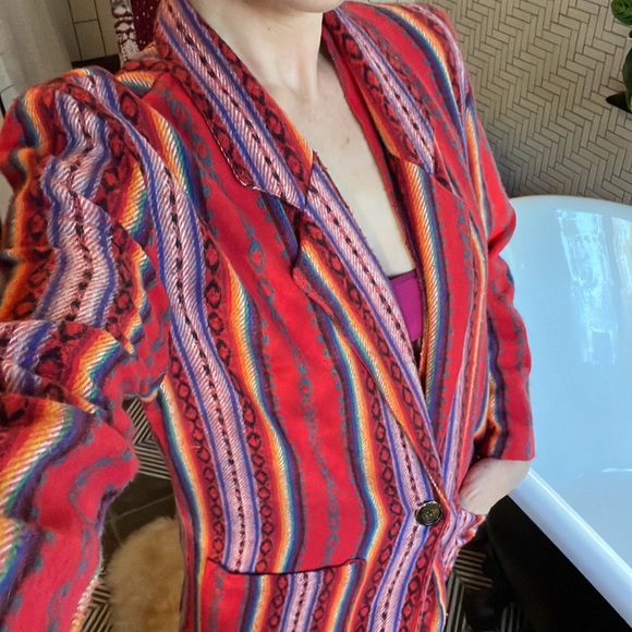 Vintage California Concepts Serape Print Blazer Sz S - Picture 3 of 10